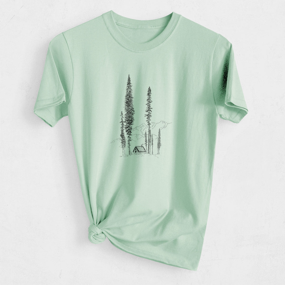 Mountain Pine Cabin Retreat - Heavyweight Men&#39;s 100% Organic Cotton Tee