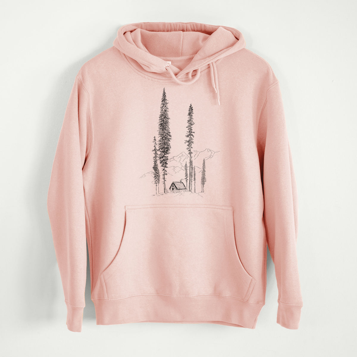 Mountain Pine Cabin Retreat  - Mid-Weight Unisex Premium Blend Hoodie