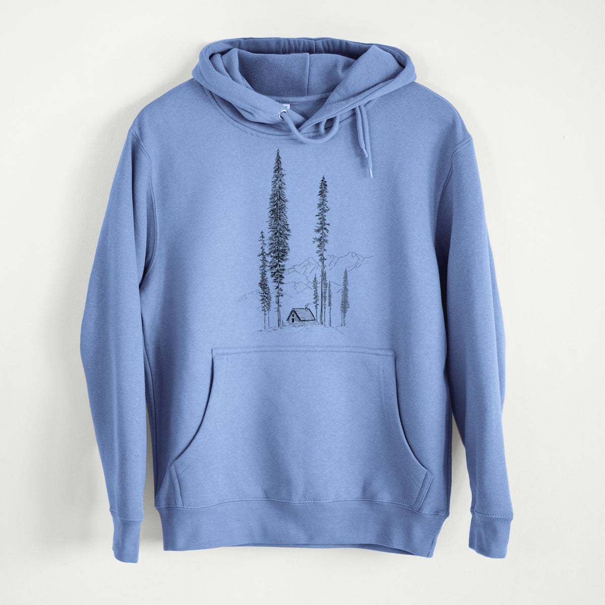 Mountain Pine Cabin Retreat  - Mid-Weight Unisex Premium Blend Hoodie