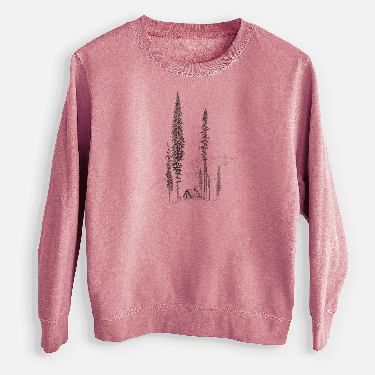 Mountain Pine Cabin Retreat - Youth Lightweight Crewneck Sweatshirt