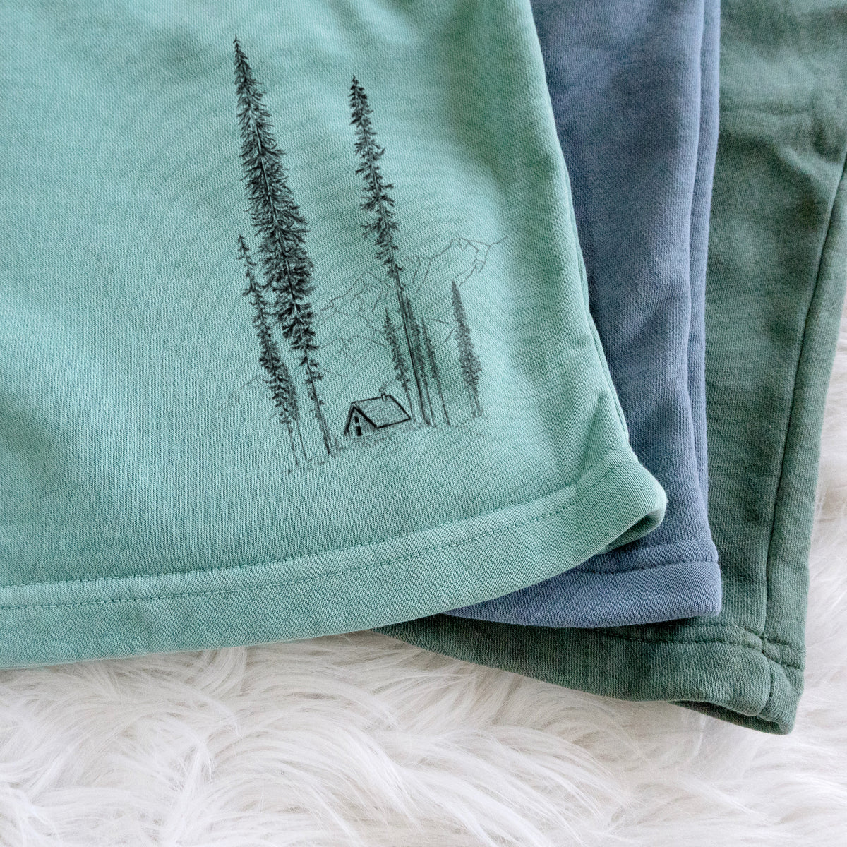 Mountain Pine Cabin Retreat - Unisex Pigment Dyed Shorts