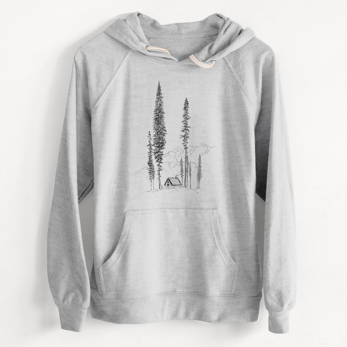 Mountain Pine Cabin Retreat  - Unisex Slim Fit Loopback Terry Hoodie