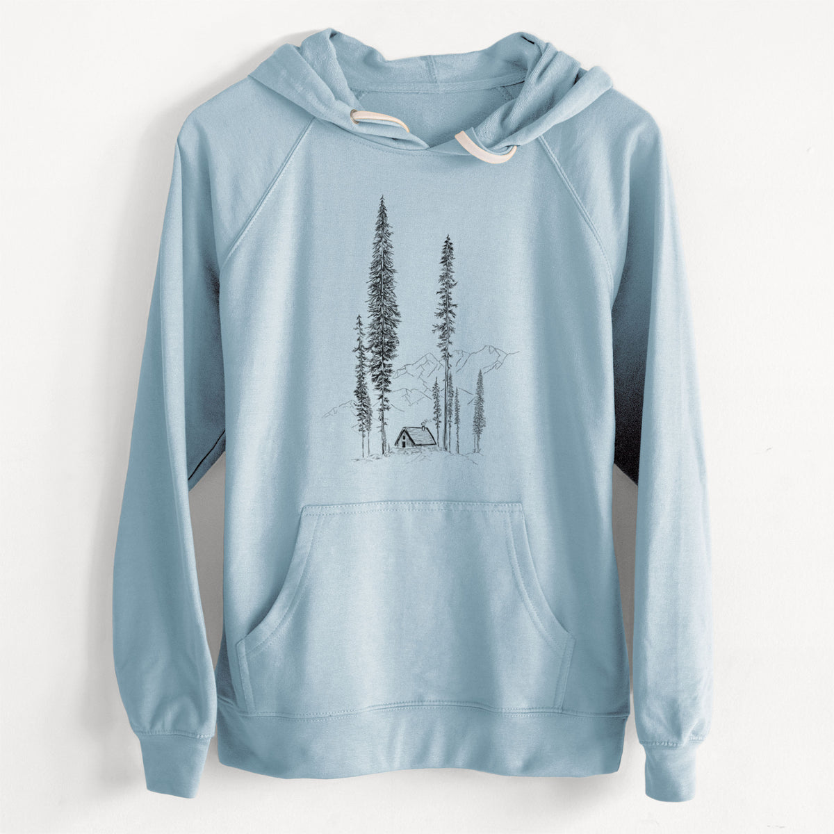 Mountain Pine Cabin Retreat  - Unisex Slim Fit Loopback Terry Hoodie