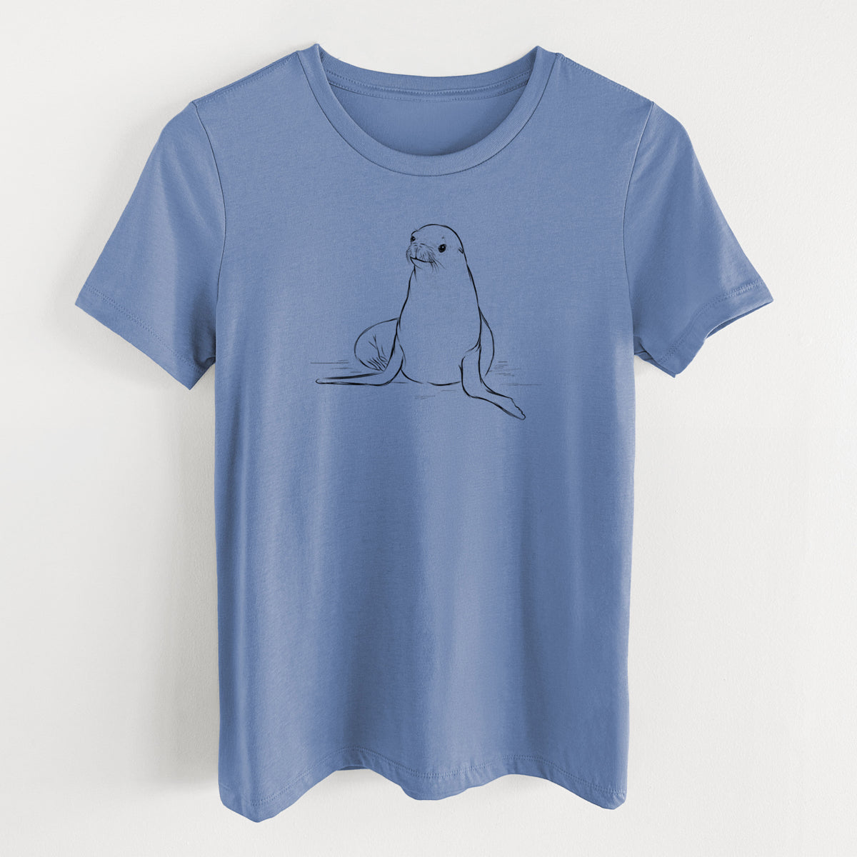 California Sea Lion - Zalophus californianus - Women&#39;s Lightweight Relaxed Fit 100% Cotton Crewneck