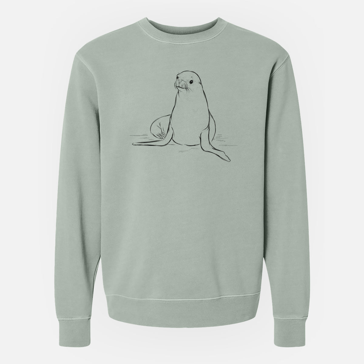 California Sea Lion - Zalophus californianus - Unisex Pigment Dyed Crew Sweatshirt