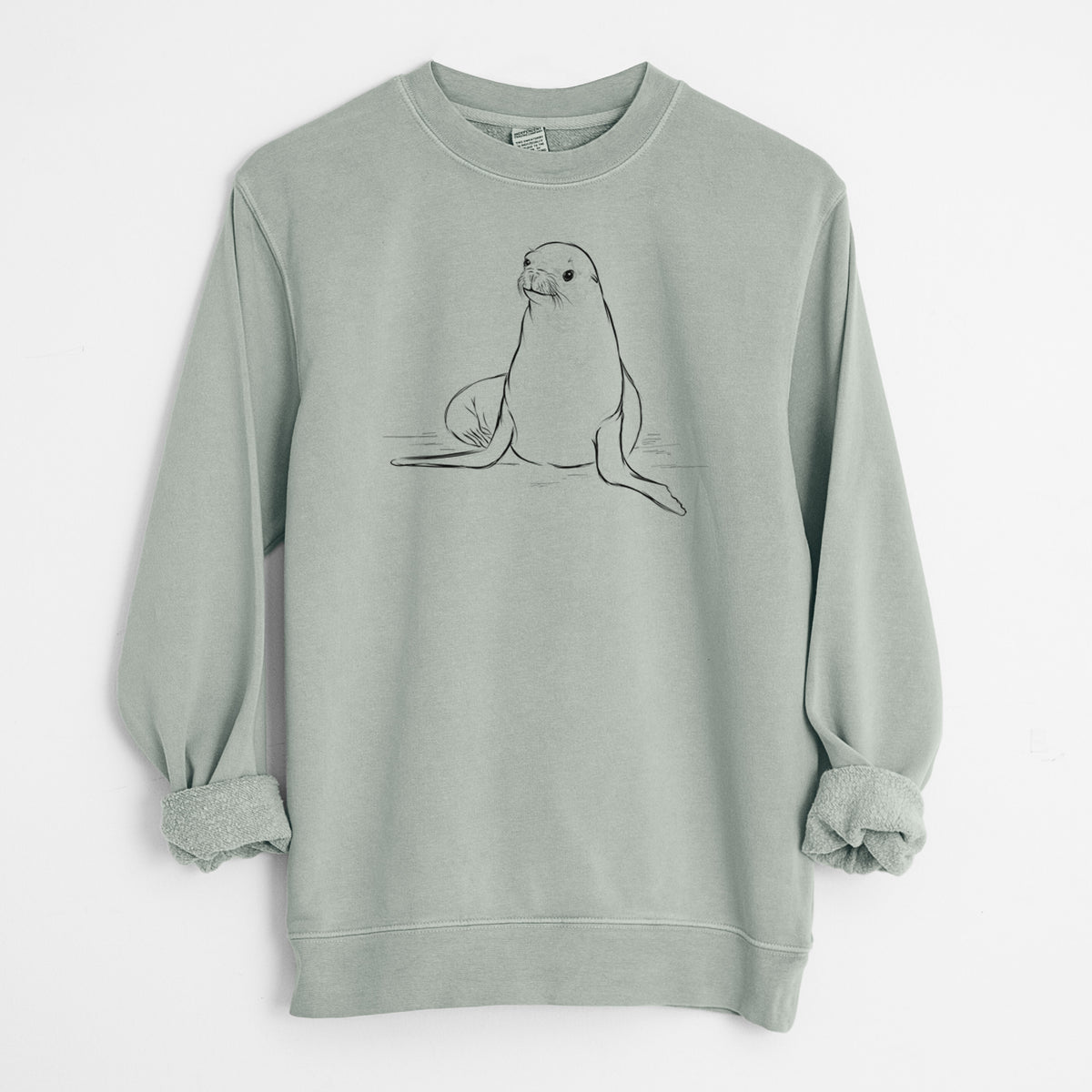 California Sea Lion - Zalophus californianus - Unisex Pigment Dyed Crew Sweatshirt