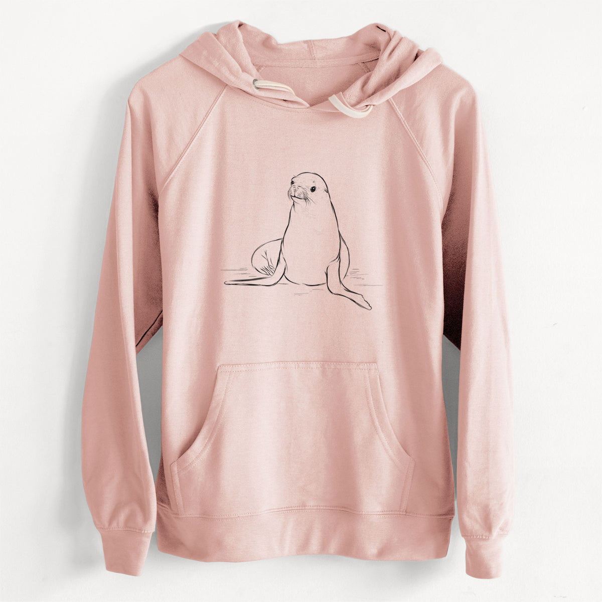 CLEARANCE - California Sea Lion - Zalophus californianus  - Unisex Slim Fit Loopback Terry Hoodie