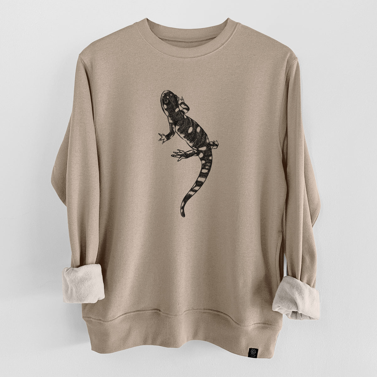 California Tiger Salamander - Ambystoma californiense  - Unisex Reclaimed Crewneck Sweatshirt