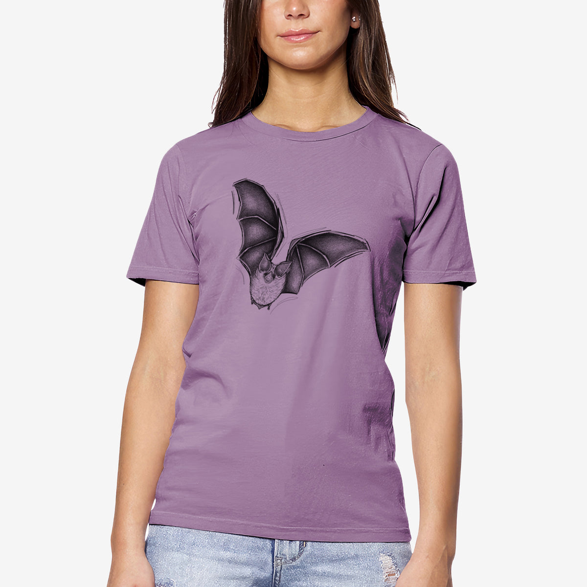 CLOSEOUT - Macrotus californicus - California Leaf-nosed Bat - Unisex Crewneck - Made in USA - 100% Organic Cotton