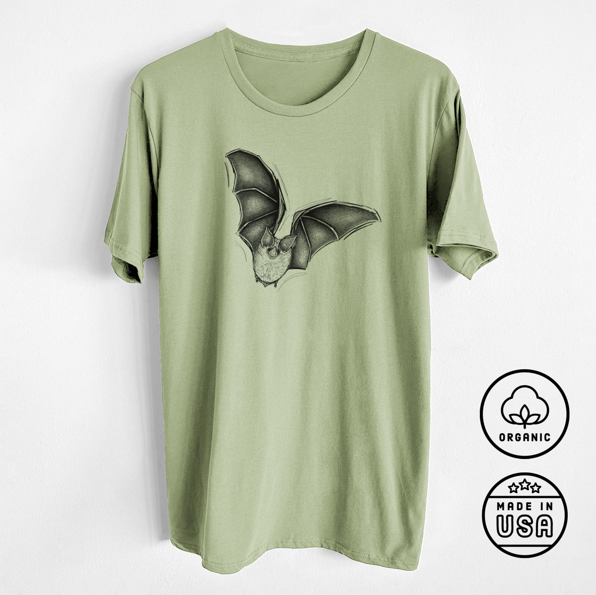 CLOSEOUT - Macrotus californicus - California Leaf-nosed Bat - Unisex Crewneck - Made in USA - 100% Organic Cotton