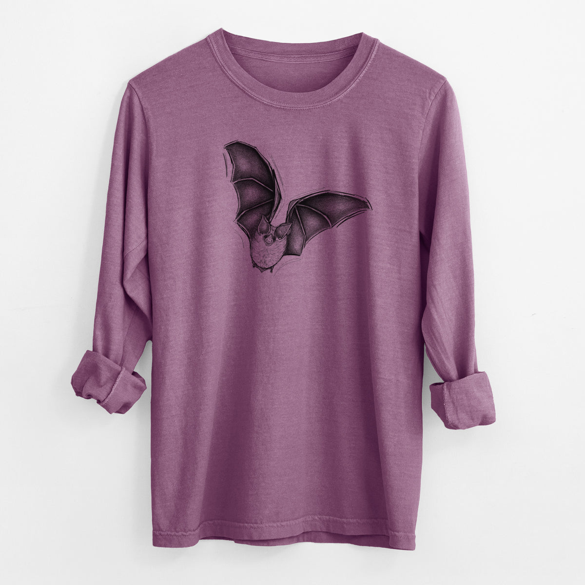 Macrotus californicus - California Leaf-nosed Bat - Men&#39;s Heavyweight 100% Cotton Long Sleeve