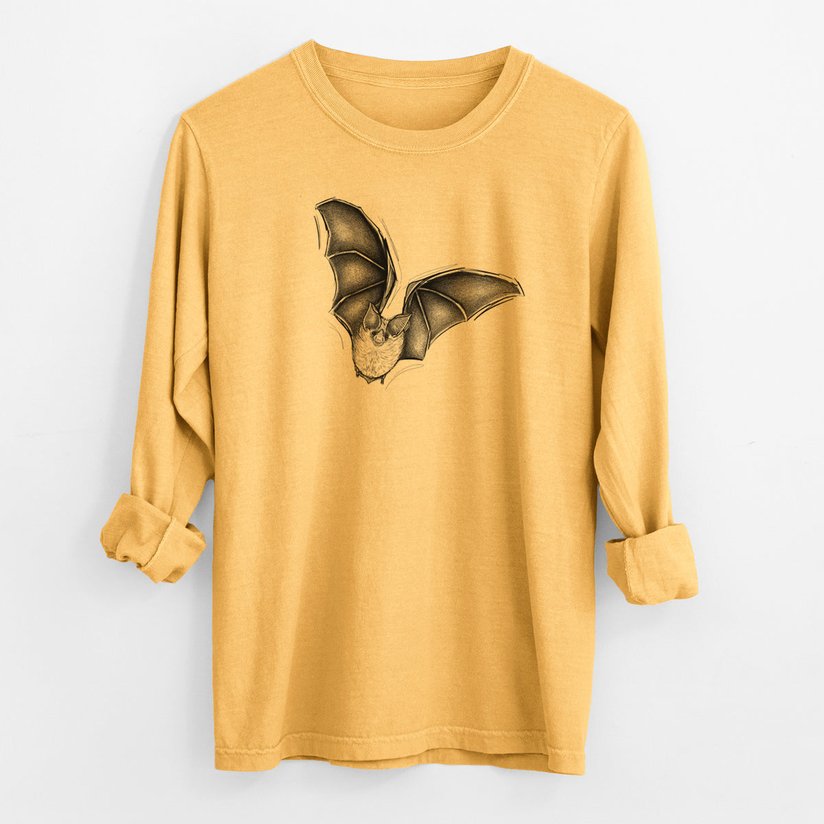 Macrotus californicus - California Leaf-nosed Bat - Men&#39;s Heavyweight 100% Cotton Long Sleeve