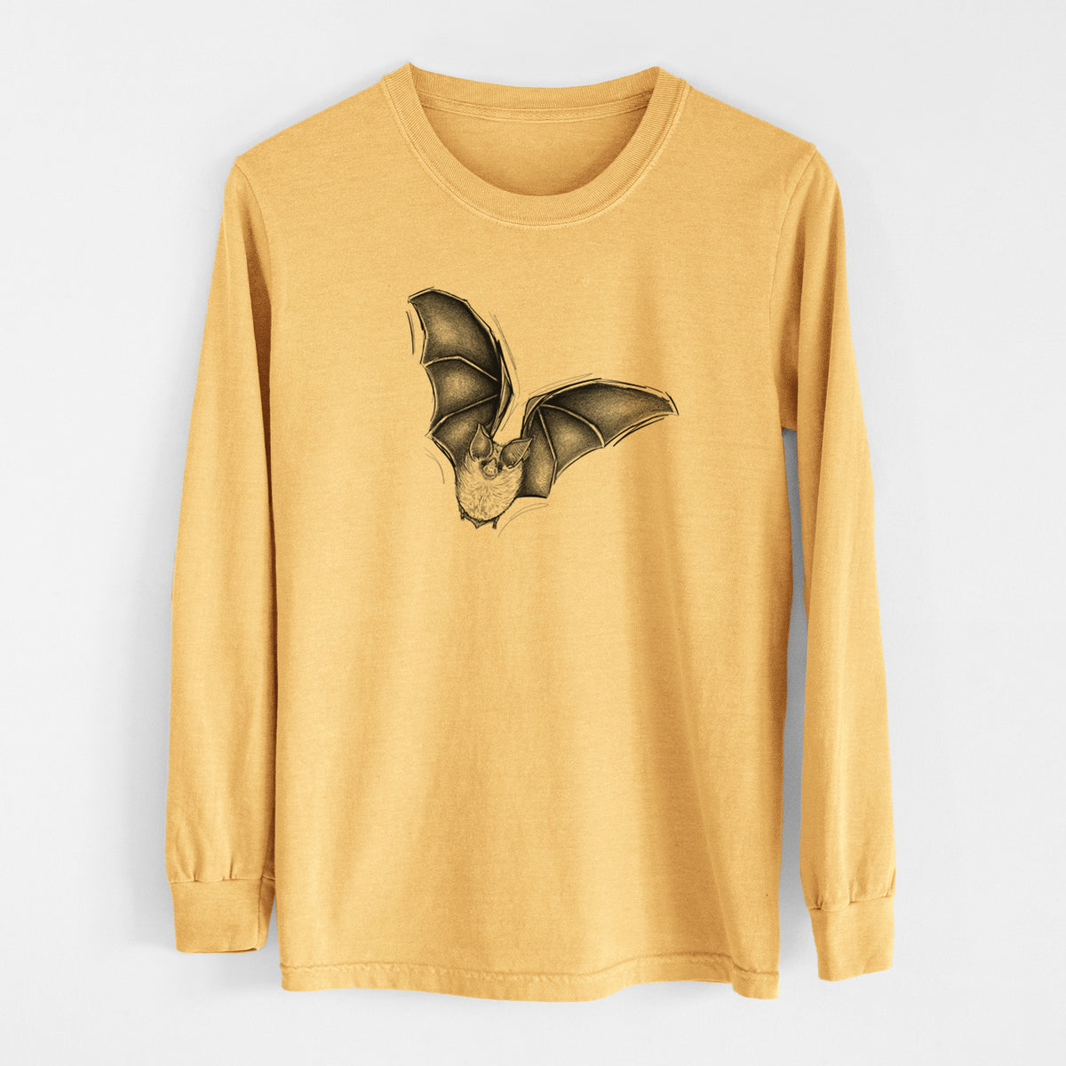 Macrotus californicus - California Leaf-nosed Bat - Men&#39;s Heavyweight 100% Cotton Long Sleeve