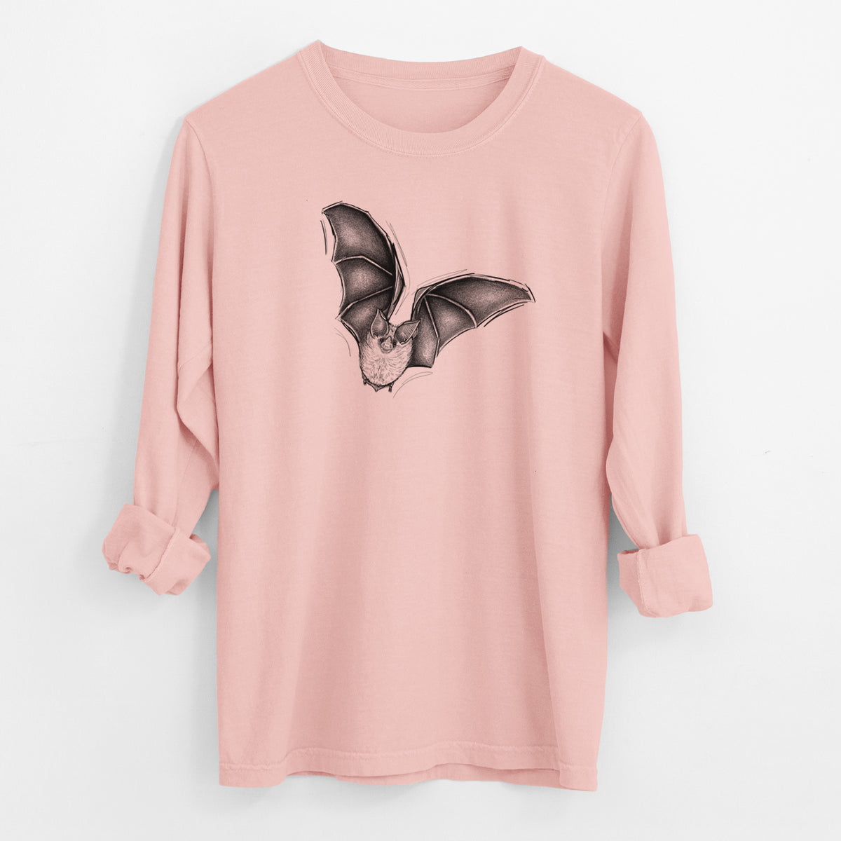 Macrotus californicus - California Leaf-nosed Bat - Men&#39;s Heavyweight 100% Cotton Long Sleeve