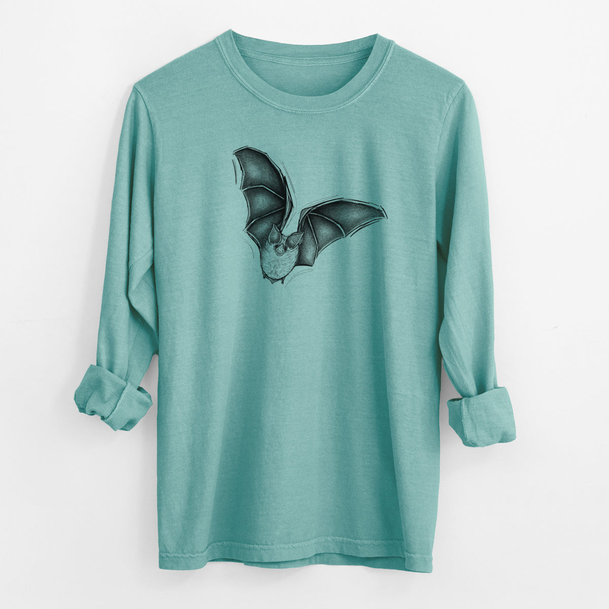 Macrotus californicus - California Leaf-nosed Bat - Men&#39;s Heavyweight 100% Cotton Long Sleeve