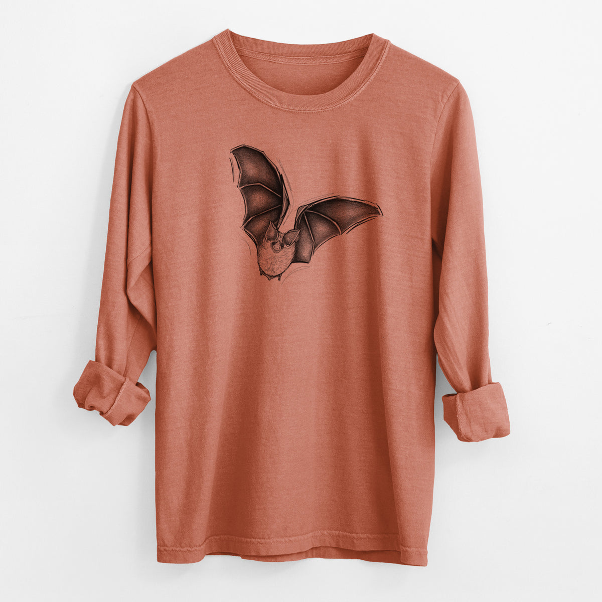 Macrotus californicus - California Leaf-nosed Bat - Men&#39;s Heavyweight 100% Cotton Long Sleeve