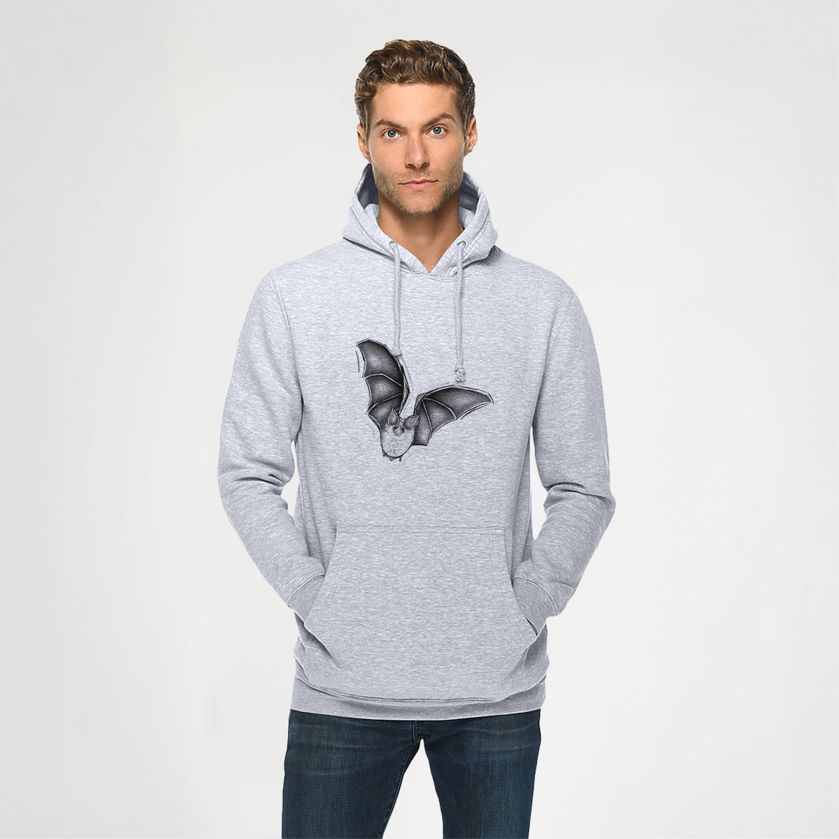 Macrotus californicus - California Leaf-nosed Bat - Heavyweight Fleece Hoodie