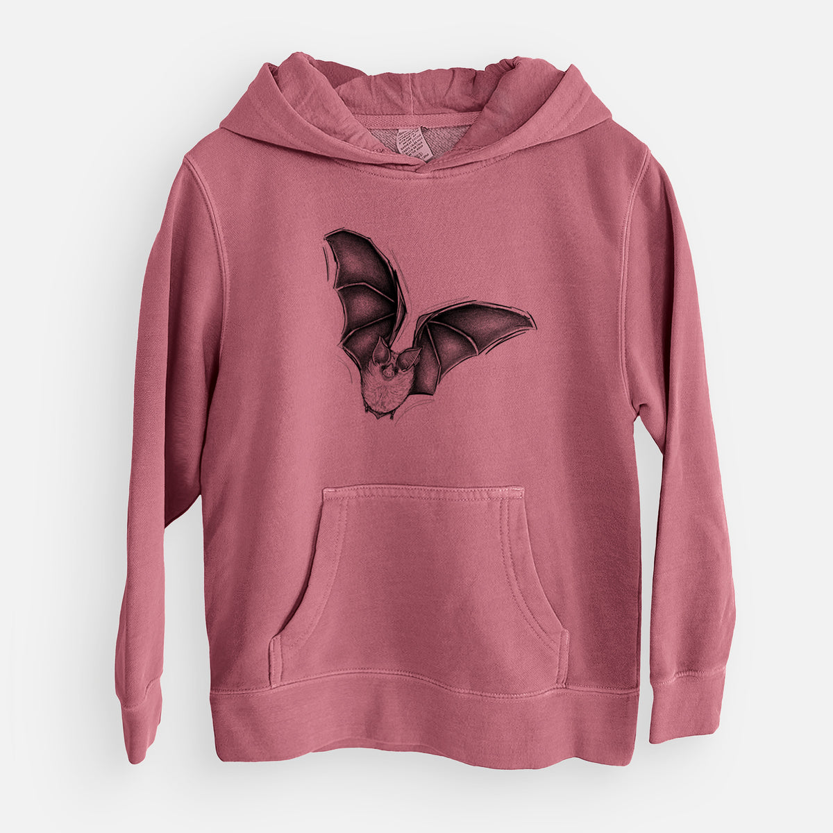 Macrotus californicus - California Leaf-nosed Bat - Youth Pigment Dyed Hoodie