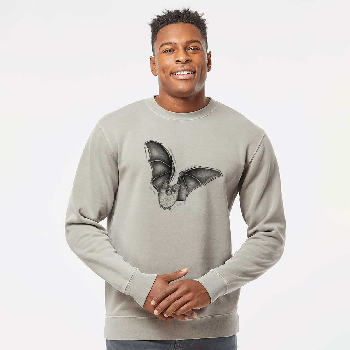 Macrotus californicus - California Leaf-nosed Bat - Unisex Pigment Dyed Crew Sweatshirt