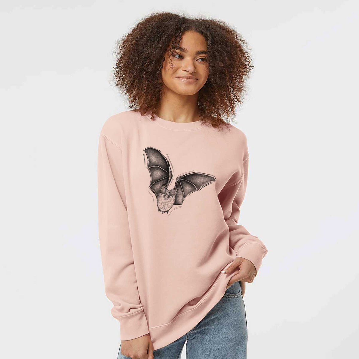 Macrotus californicus - California Leaf-nosed Bat - Unisex Pigment Dyed Crew Sweatshirt