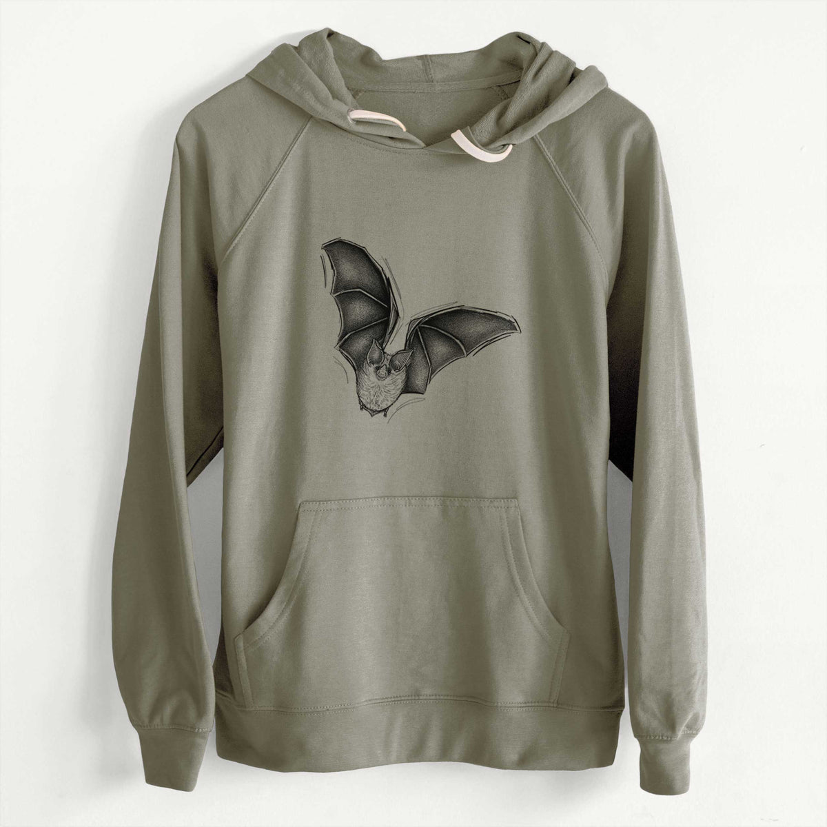 CLEARANCE - Macrotus californicus - California Leaf-nosed Bat  - Unisex Slim Fit Loopback Terry Hoodie