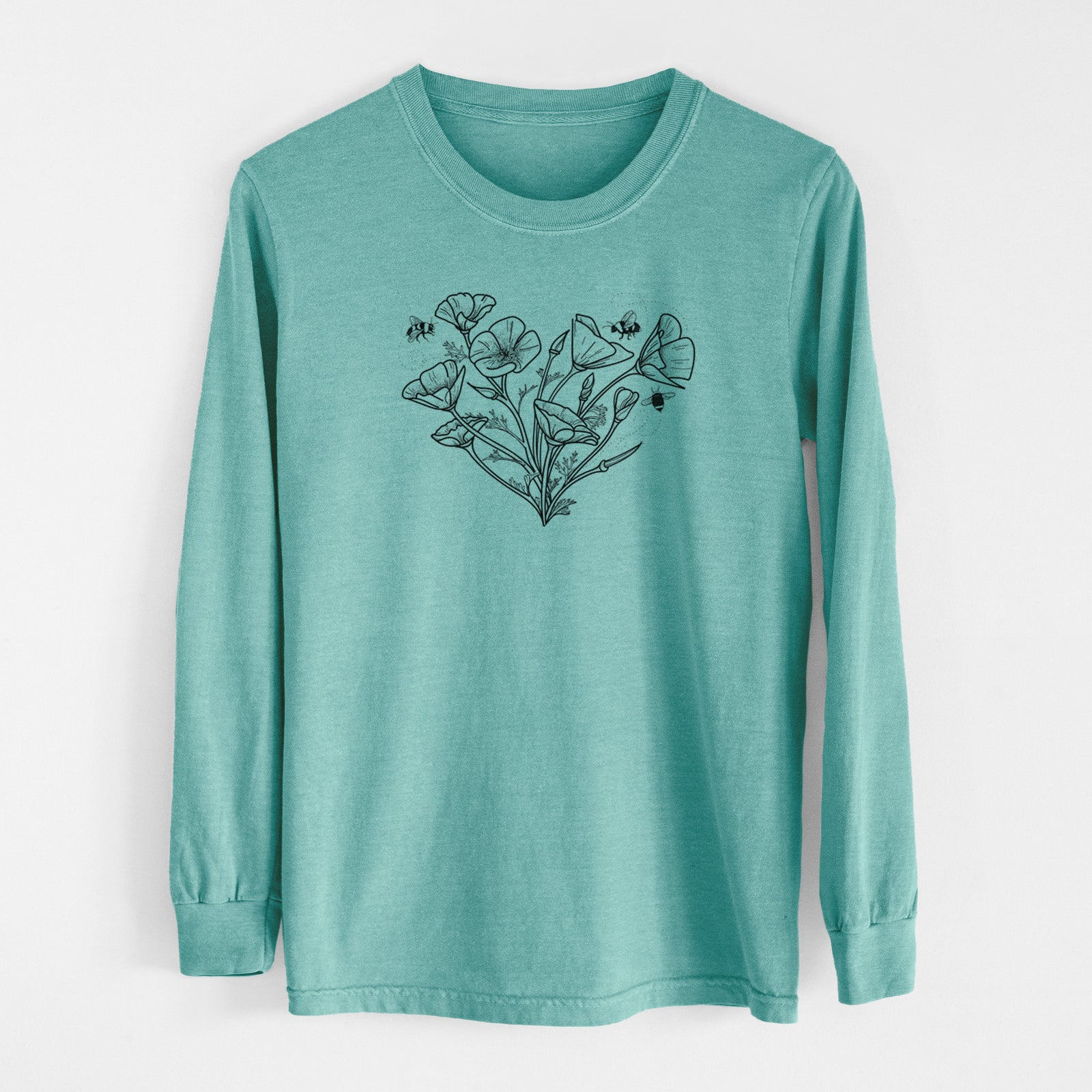 California Poppy Heart Clothing | Poppy Flower Shirts and
