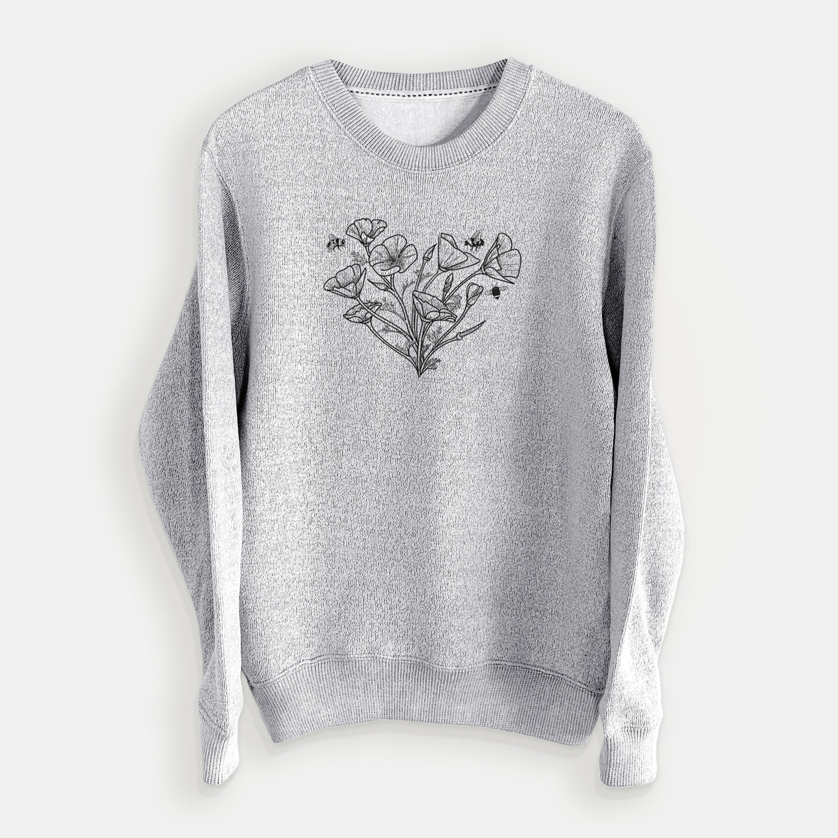 California Poppy Heart - Knit Sweatshirt