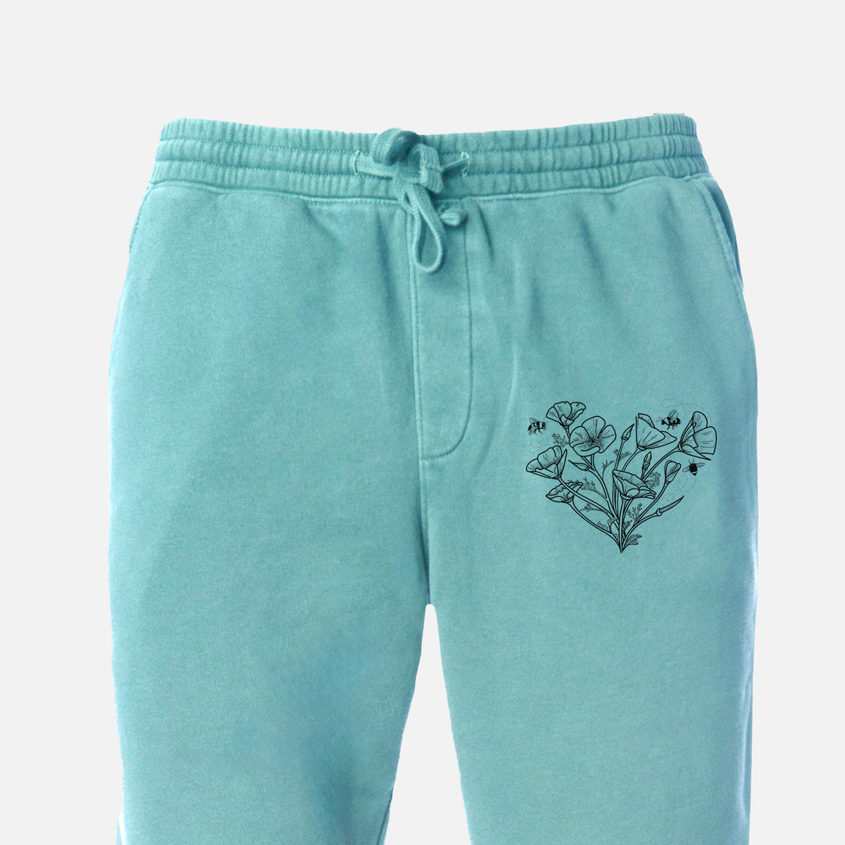 California Poppy Heart - Unisex Pigment Dyed Sweatpants