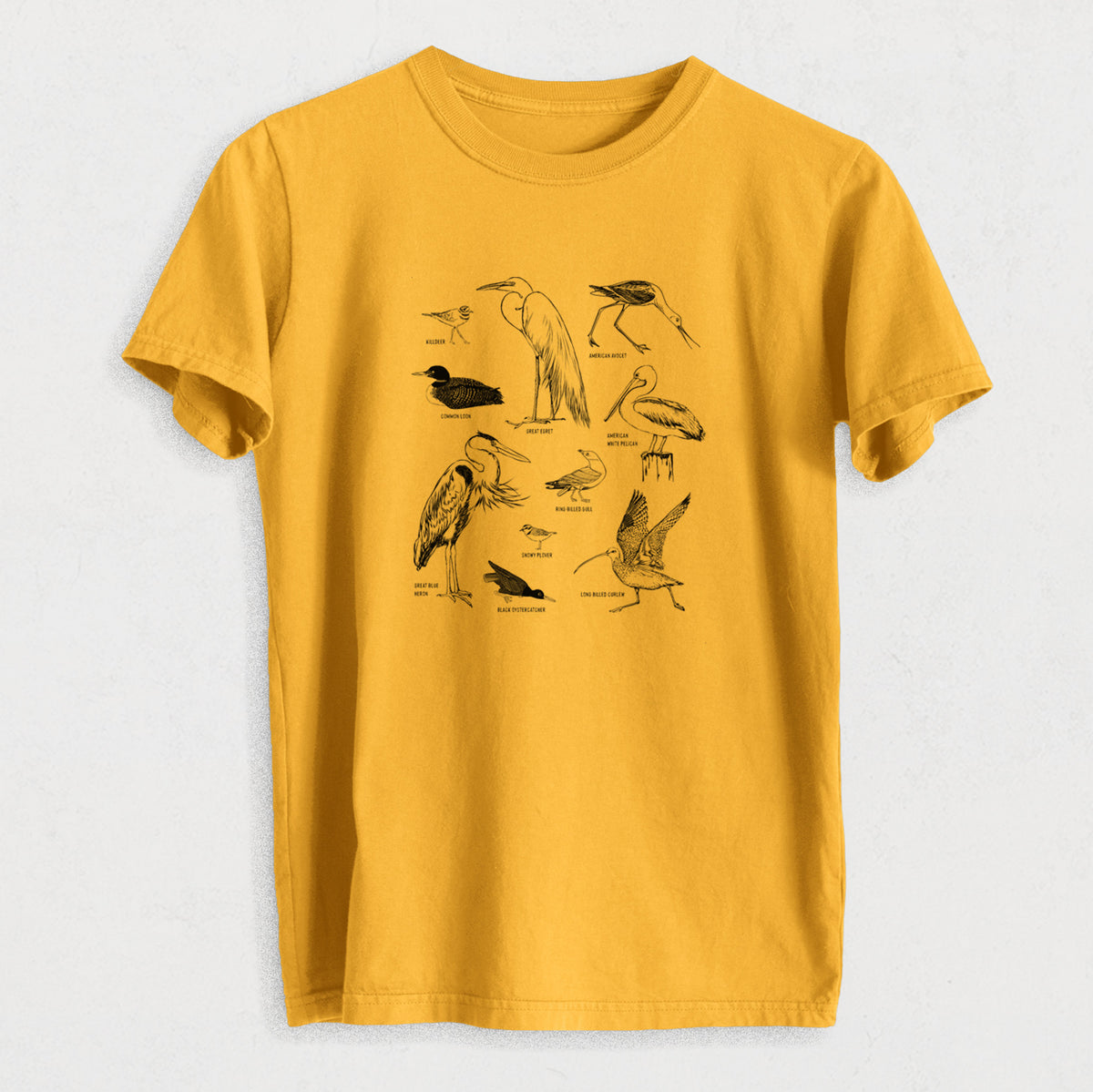 California Shorebirds - Heavyweight Men&#39;s 100% Organic Cotton Tee