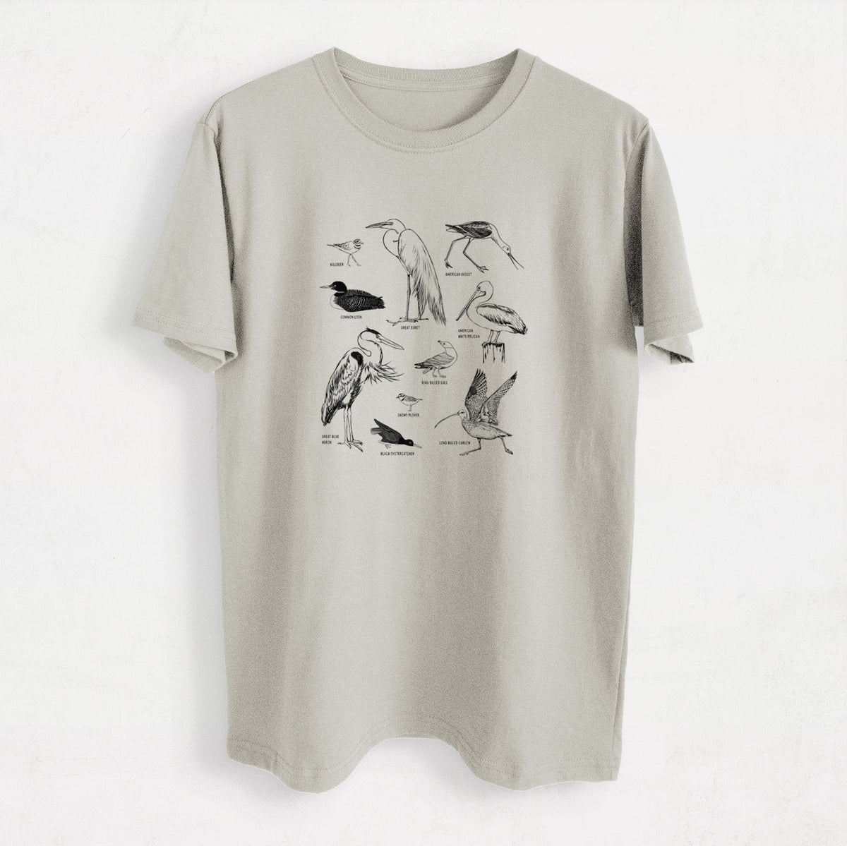 California Shorebirds - Heavyweight Men&#39;s 100% Organic Cotton Tee
