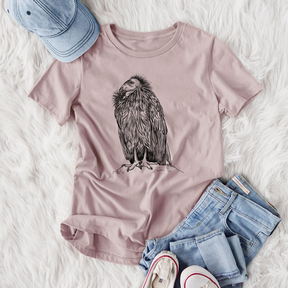 California Condor - Gymnogyps californianus - Women&#39;s Lightweight Relaxed Fit 100% Cotton Crewneck