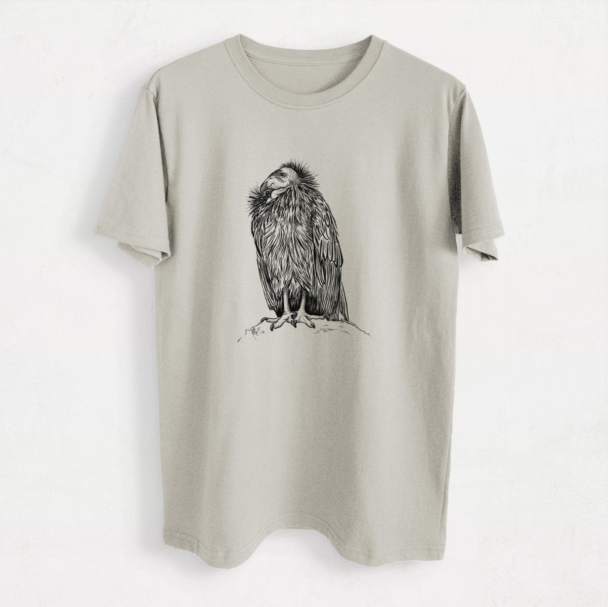 California Condor - Gymnogyps californianus - Heavyweight Men&#39;s 100% Organic Cotton Tee