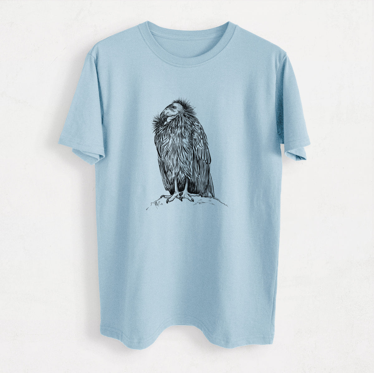 California Condor - Gymnogyps californianus - Heavyweight Men&#39;s 100% Organic Cotton Tee