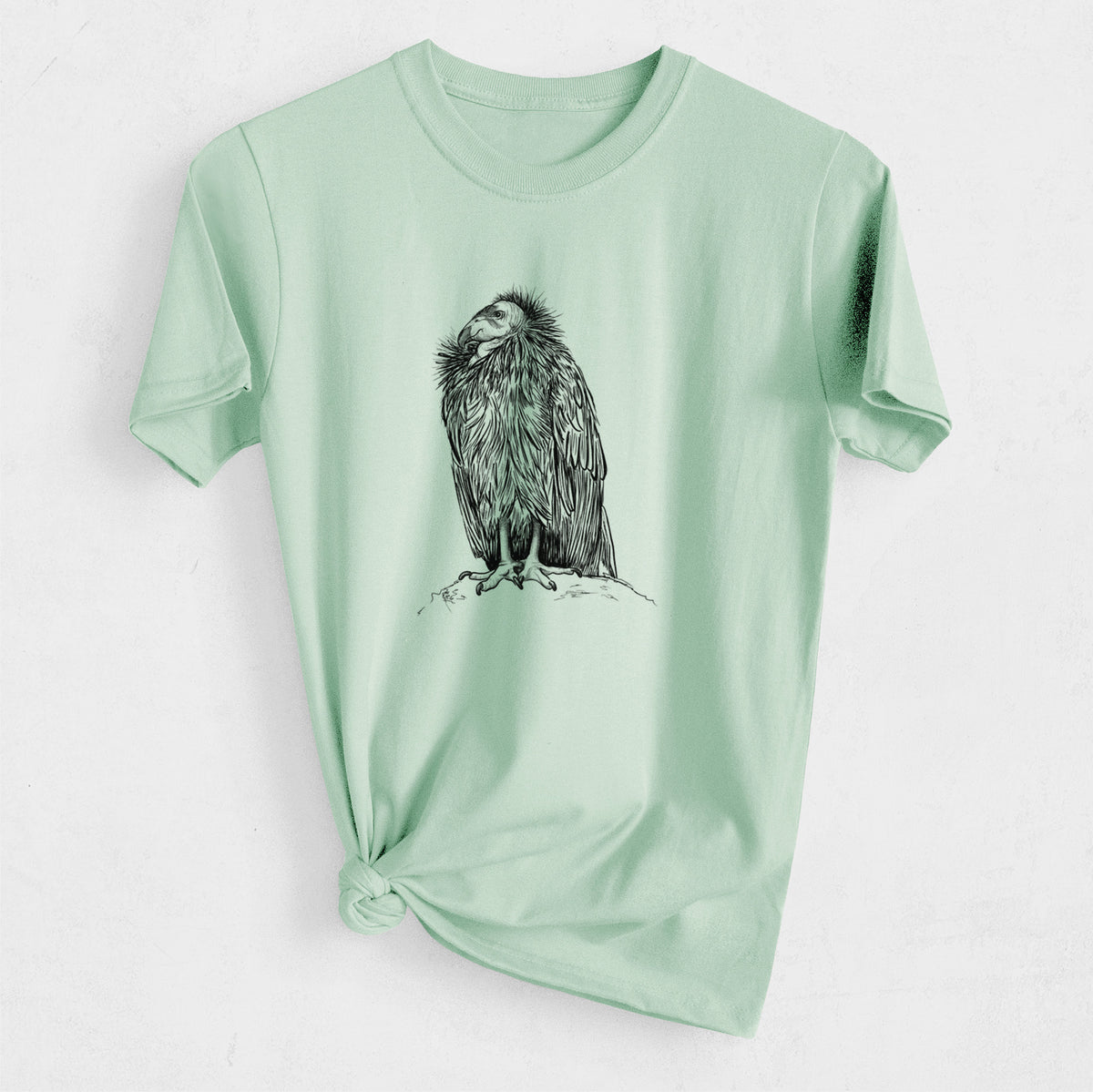 California Condor - Gymnogyps californianus - Heavyweight Men&#39;s 100% Organic Cotton Tee
