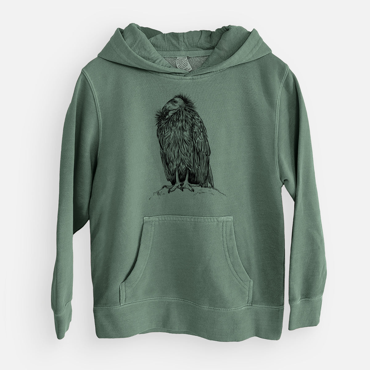 California Condor - Gymnogyps californianus - Youth Pigment Dyed Hoodie