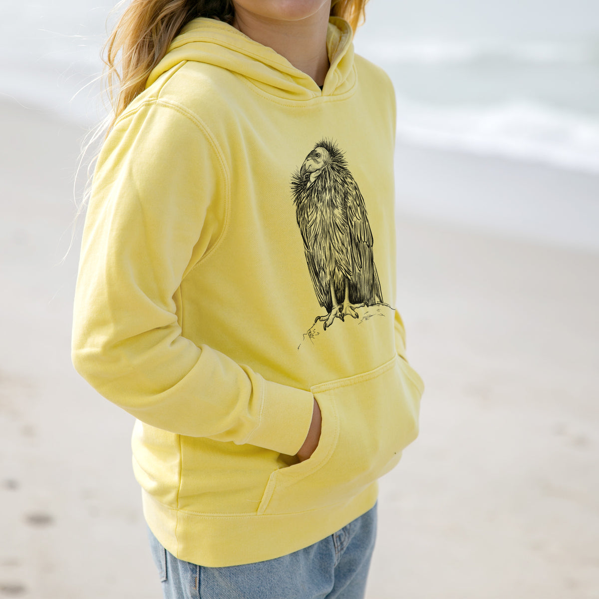 California Condor - Gymnogyps californianus - Youth Pigment Dyed Hoodie