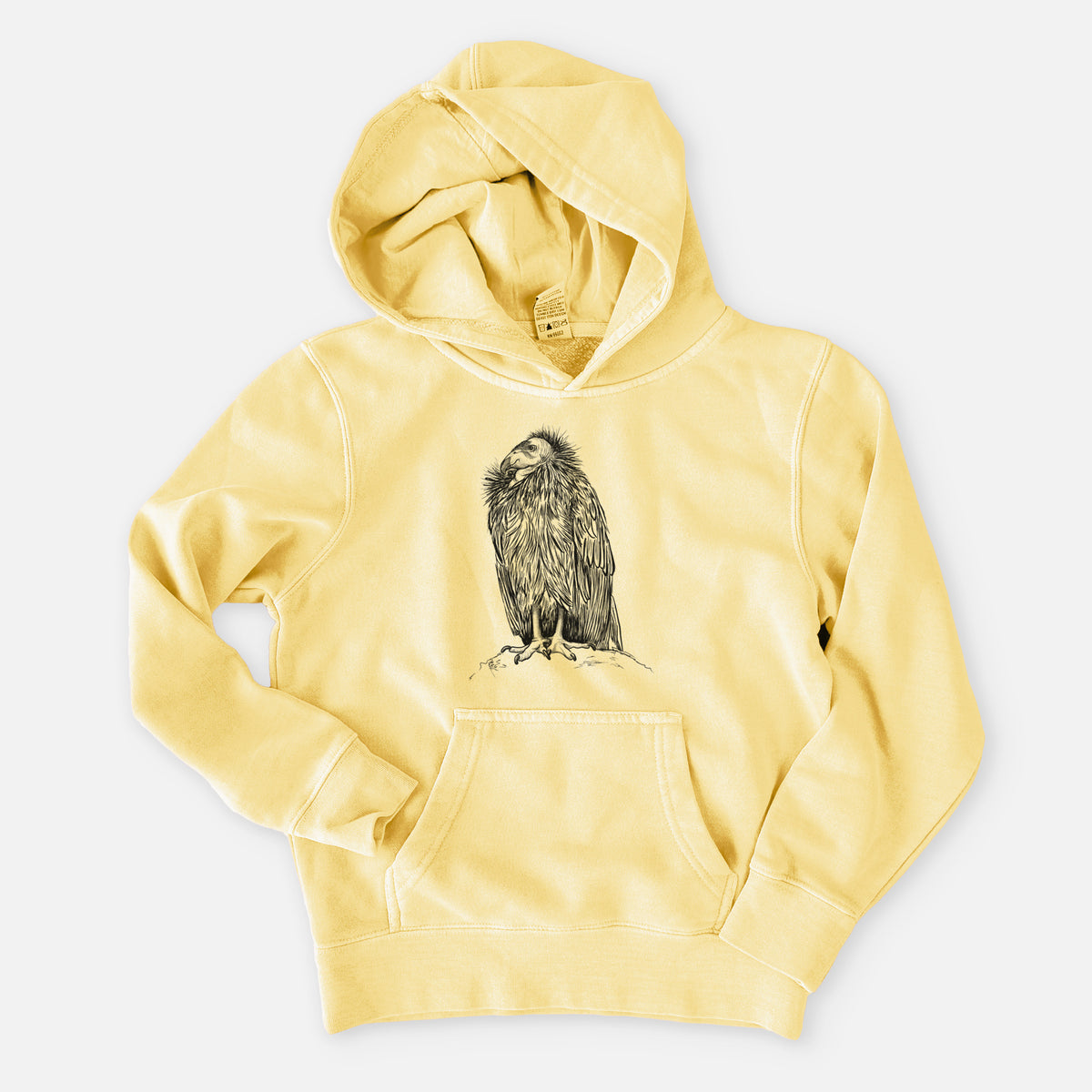 California Condor - Gymnogyps californianus - Youth Pigment Dyed Hoodie