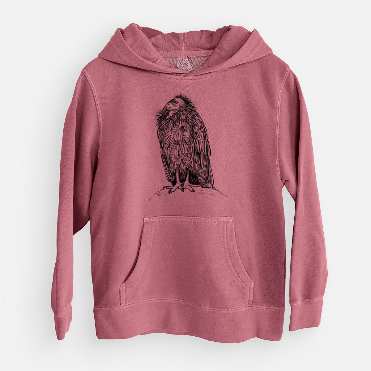 California Condor - Gymnogyps californianus - Youth Pigment Dyed Hoodie