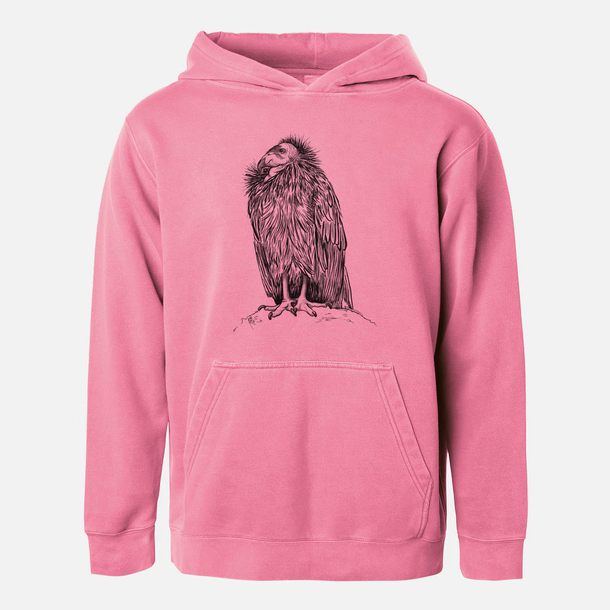 California Condor - Gymnogyps californianus - Youth Pigment Dyed Hoodie