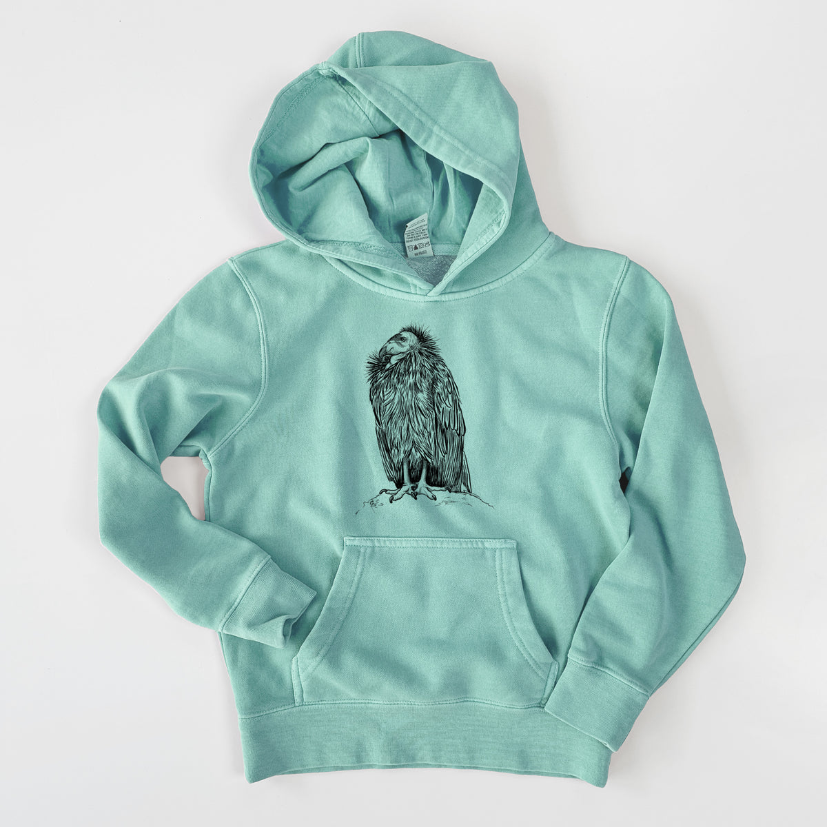 California Condor - Gymnogyps californianus - Youth Pigment Dyed Hoodie