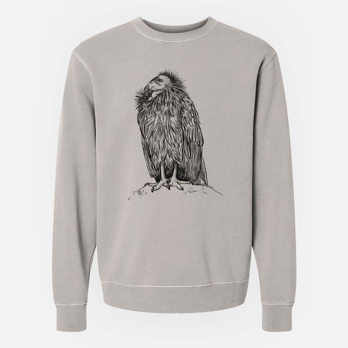 California Condor - Gymnogyps californianus - Unisex Pigment Dyed Crew Sweatshirt