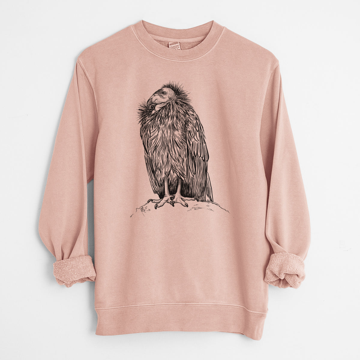 California Condor - Gymnogyps californianus - Unisex Pigment Dyed Crew Sweatshirt