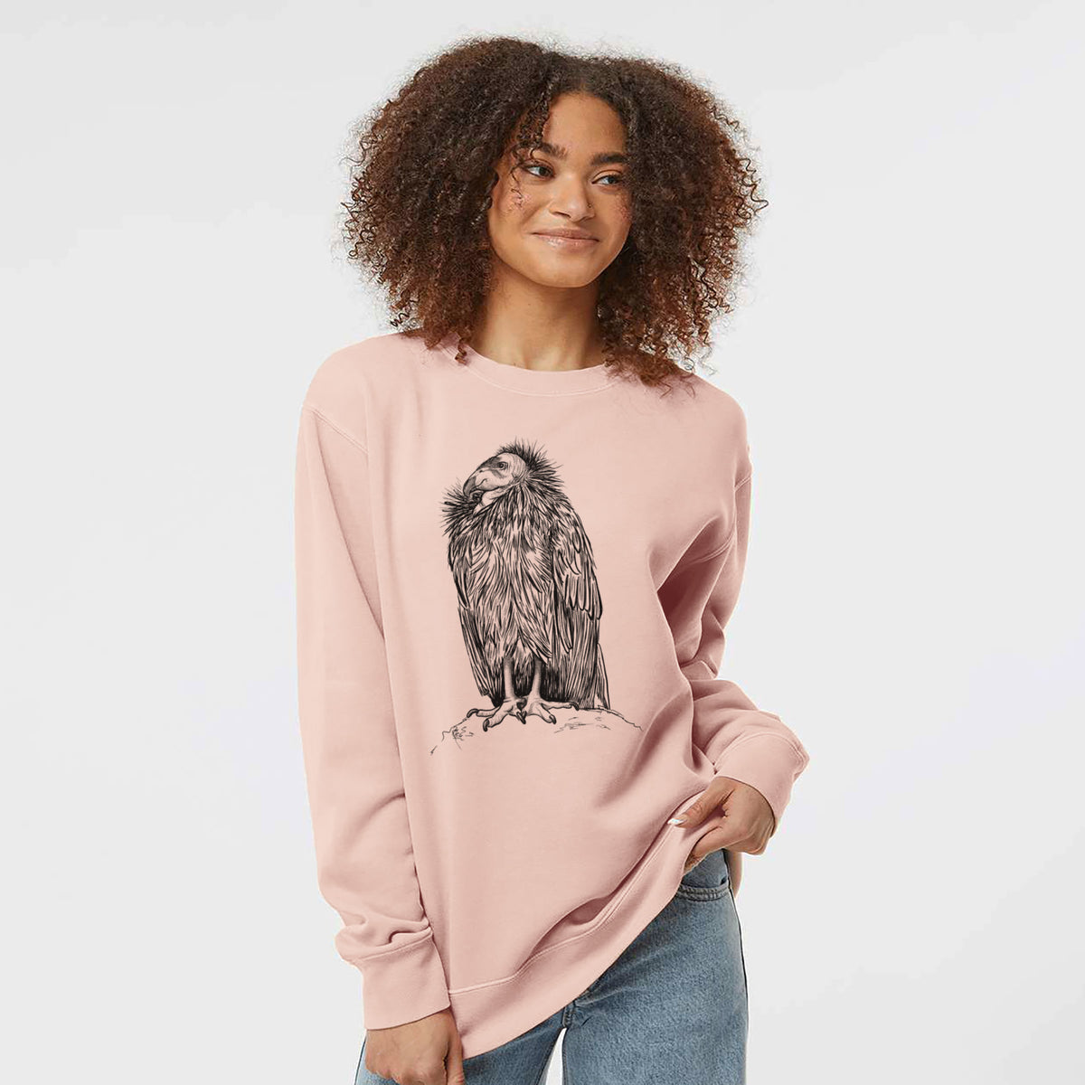 California Condor - Gymnogyps californianus - Unisex Pigment Dyed Crew Sweatshirt