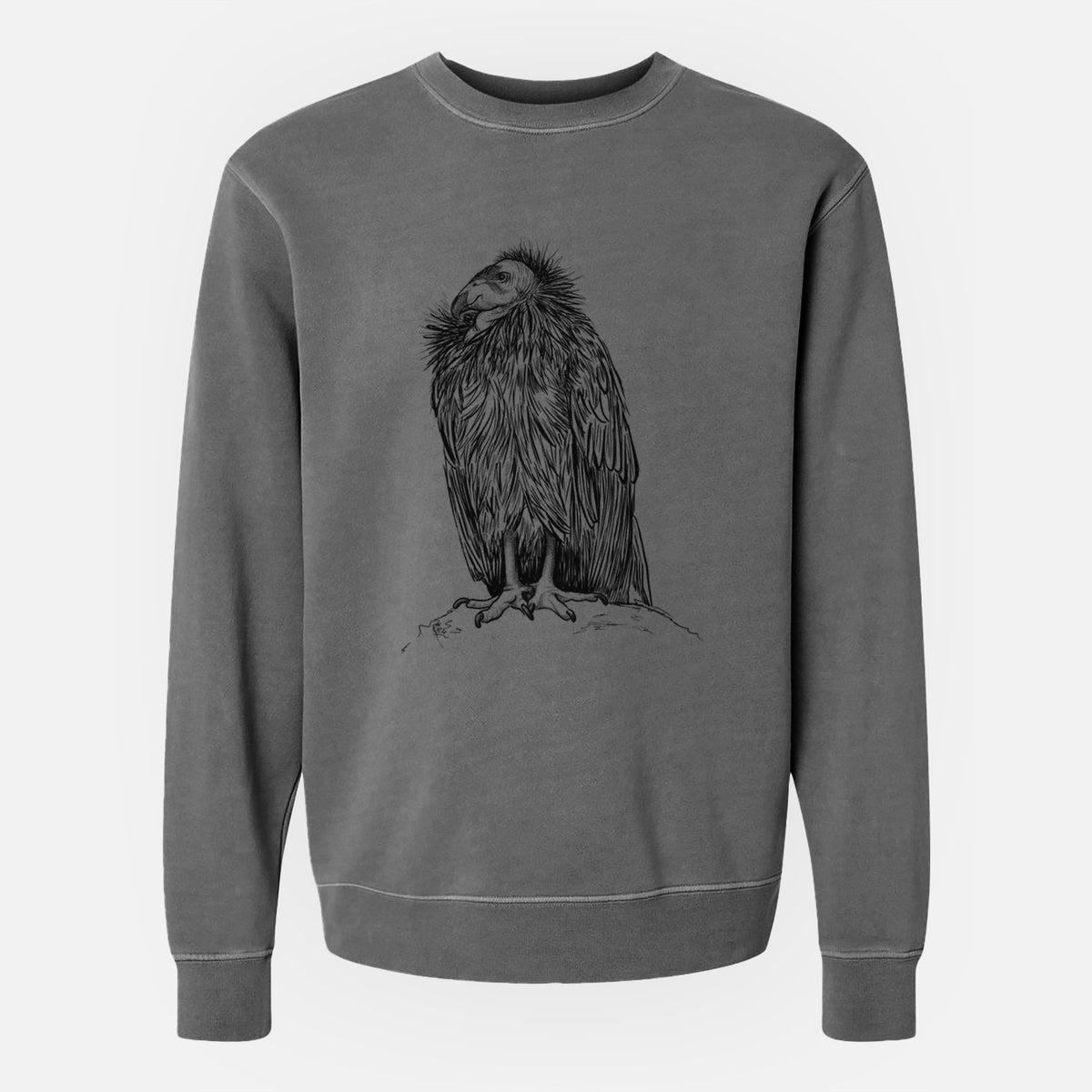 California Condor - Gymnogyps californianus - Unisex Pigment Dyed Crew Sweatshirt