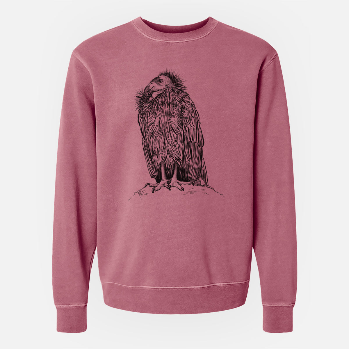 California Condor - Gymnogyps californianus - Unisex Pigment Dyed Crew Sweatshirt