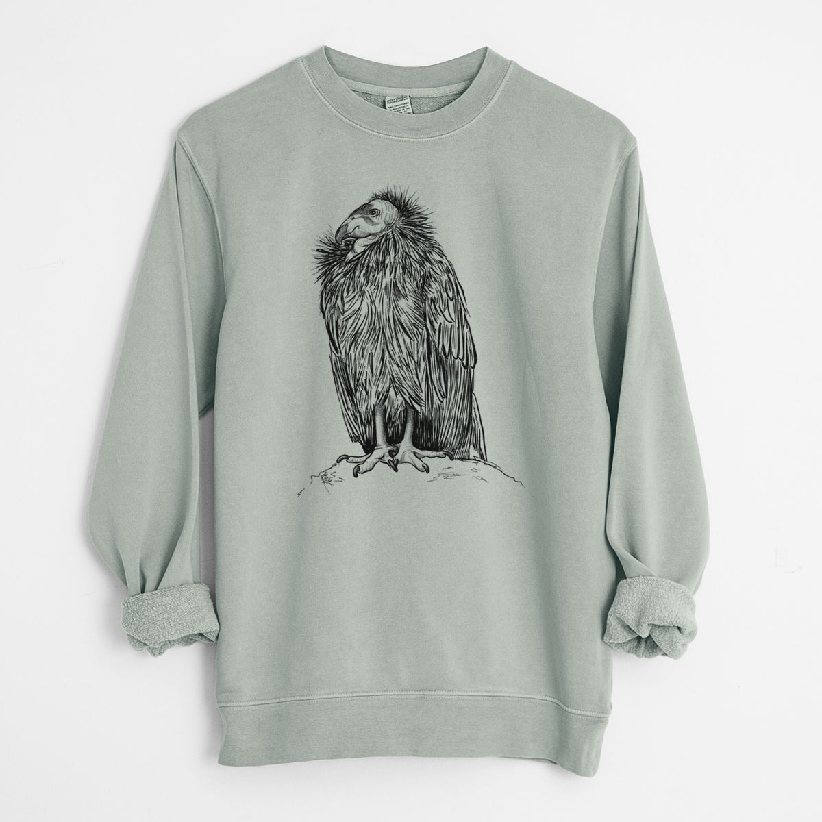 California Condor - Gymnogyps californianus - Unisex Pigment Dyed Crew Sweatshirt