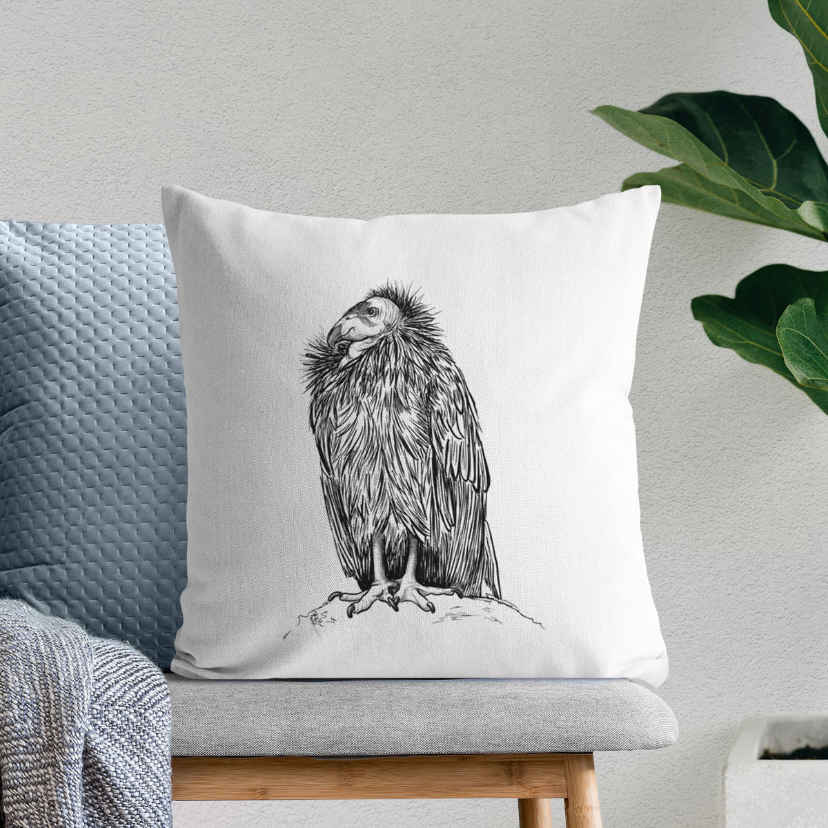 California Condor - Gymnogyps californianus - Throw Pillow Cover