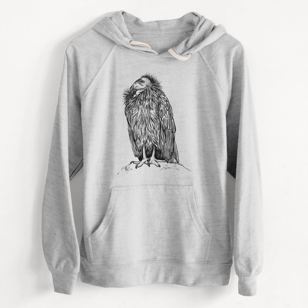 CLEARANCE - California Condor - Gymnogyps californianus  - Unisex Slim Fit Loopback Terry Hoodie