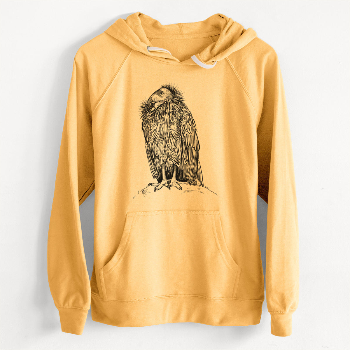 CLEARANCE - California Condor - Gymnogyps californianus  - Unisex Slim Fit Loopback Terry Hoodie