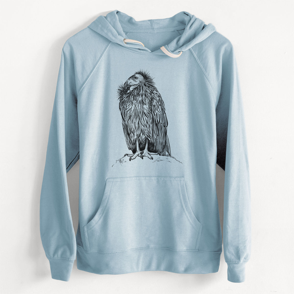 CLEARANCE - California Condor - Gymnogyps californianus  - Unisex Slim Fit Loopback Terry Hoodie